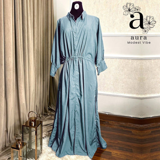 Pale Aqua Abaya